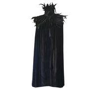 Witch Cloak, Black Cloak Mysterious Full Long 70, 9 in Halloween Witch Velvet Simile a per la Festa