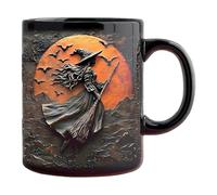 Witch Coffee Mug - 325 ml Halloween Ceramic Cup, Mystical Artwork Design, Smooth Glazed Finish | Morning Beverage Enjoyment Ritual Concept For Birthday Party Weekend Leisure Relaxing Moments Colle