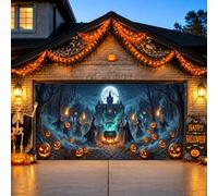 Witch Coven - Copertura per porta del garage, motivo streghe, 390 x 180 cm