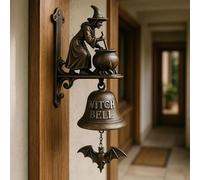 Witch Doorbell, Vintage Witch Doorbell Decorated | 2025 New Funny Cast Iron Halloween Protection Door Hangers Bell | Vintage Halloween Witch Doorbell, Vintage Witch Doorbell
