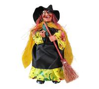 Witch Figurine, Halloween Witch Figurines, 3.15x2.36x6.5 Inches Decorative Sculpture, Spooky Vintage Figure with Broom for Dorm, Living Room, Parties, Home, Bookshelf, Apartment, Fireplace, Porch