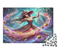 Witch Flying with Jet-powered Broom Jigsaw Puzzle Impossibili 1000 Pezzi Decorazione Per La Casa. Rilassamento E Intelligence Per Adulti E Bambini Da 12 Anni 70x50cm/1000pcs