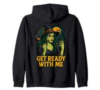 Witch Get Ready With Me Funny Witch Makeup Parodia Meme GRWM Felpa con Cappuccio