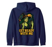Witch Get Ready With Me Funny Witch Makeup Parodia Meme GRWM Felpa con Cappuccio