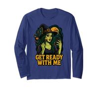 Witch Get Ready With Me Funny Witch Makeup Parodia Meme GRWM Maglia a Manica
