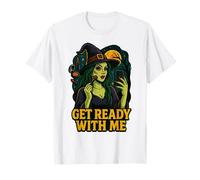 Witch Get Ready With Me Funny Witch Makeup Parodia Meme GRWM Maglietta