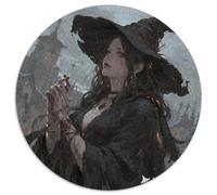 Witch Girl 1000 Pieces Round Puzzles Portrait-Puzzle Creative Jigsaw Impossible Hard Difficult Challenging for Adults And Kids Unique Challenge Game 1000pcs (67.5x67.5cm)