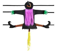 Witch Halloween Decor - Waterproof Nylon Hanging Figure | Flying Crash Prop | Crashing Witch Ornament - Weatherproof Fabric Yard Accent | Flexible Body Scene Prop | Front Door Lawn Wall Pillar Decoration