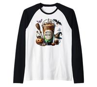 Witch Halloween Iced Coffee Cup for Women Witches Coffee Mom Maglia con Maniche Raglan