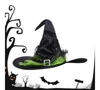 Witch Hat - Creative Folds Halloween Witch | Women Costume Accessory | Adjustable Fit With Classic Design For Cosplay Party Decoration Carnivals Accessories Outdoor Yard Porch Indoor Adult