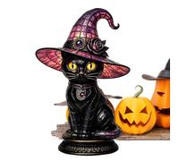 Witch Hat Table Lamp - Led Usb-Powered Gothic Halloween Cat Decoration,