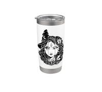Witch Healer Mother Triple Face Gothic Mystic Graphic Bicchiere termico in acciaio inox doppia parete