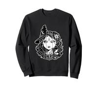 Witch Healer Mother Triple Face Gothic Mystic Graphic Felpa