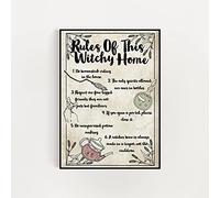 Witch House Rules Witchy Housewarming regalo per patio decorazione della casa arte decorazione da parete poster in metallo 20 x 30 cm