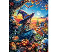 Witch in Halloween Garden Puzzle 500 Pezzi Rompicapo Per Momentidi Pace Attività Solitaria Rilassante Antistress Naturale Regalo Per Chi Ama La Tranquillità 500 PCS