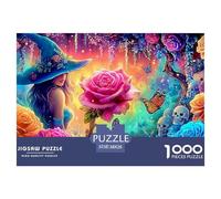 Witch in Rose Garden Puzzle in Stile Museo - 1000 Pezzi Di Fascino Con Splendide Illustrazioni Artistiche Da Collezione - Il Regalo Perfetto Per Un Pubblico 14+ 38x26cm/1000pcs
