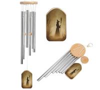 Witch in The Foggy Woods Dark Fantasy Wind Chimes Memorial Deep Tone Windchime con 6 tubi in alluminio Decorazione da giardino per esterni