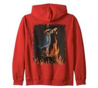 Witch Lighting Cigarette With Flames Occult Unholy Feminist Felpa con Cappuccio