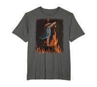 Witch Lighting Cigarette With Flames Occult Unholy Feminist Maglietta