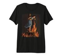 Witch Lighting Cigarette with Flames Occult Unholy Feminist Maglietta Premium
