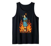 Witch Lighting Cigarette with Flames Occult Unholy Funny Canotta