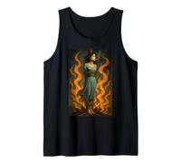 Witch Lighting Cigarette with Flames Occult Unholy Funny Canotta