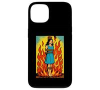 Witch Lighting Cigarette With Flames Occult Unholy Funny Custodia per iPhone 13