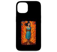 Witch Lighting Cigarette With Flames Occult Unholy Funny Custodia per iPhone 13