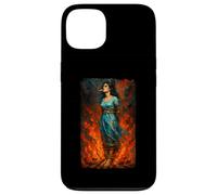 Witch Lighting Cigarette With Flames Occult Unholy Funny Custodia per iPhone 13