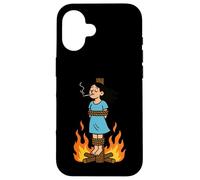 Witch Lighting Cigarette With Flames Occult Unholy Funny Custodia per iPhone 16