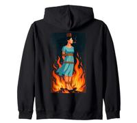 Witch Lighting Cigarette with Flames Occult Unholy Funny Felpa con Cappuccio