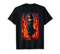Witch Lighting Cigarette with Flames Occult Unholy Funny Maglietta