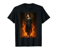 Witch Lighting Cigarette with Flames Occult Unholy Funny Maglietta