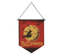 Witch Moon Happy Halloween banner da appendere con asta telescopica banner cortile appeso decorazione da parete per interni, feste all'aperto per feste