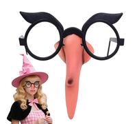 Witch Nose, Costume Glasses With Attached Nose, Lightweight & Comfortable Design, Fun Halloween Dress Up Prop for Masquerade, Birthday Party, Christmas, Decoration, Cosplay Events