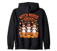Witch Nurse Squad Funny Nurses Witches Pumpkins Felpa con Cappuccio