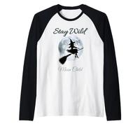 Witch on a Broom Maglia con Maniche Raglan
