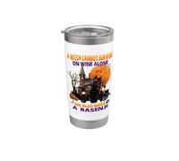 Witch On Wine She Also Needs A Basenji Dog Halloween Costume Bicchiere termico in acciaio inox doppia parete