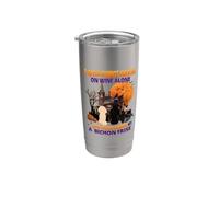 Witch On Wine She Needs A Bichon Frise Dog Halloween Costume Bicchiere termico in acciaio inox doppia parete