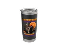 Witch On Wine She Needs A Bull Terrier Dog Halloween Costume Bicchiere termico in acciaio inox doppia parete