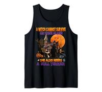 Witch On Wine She Needs A Bull Terrier Dog Halloween Costume Canotta