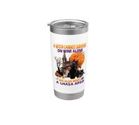 Witch On Wine She Needs A Lhasa Apso Dog Halloween Costume Bicchiere termico in acciaio inox doppia parete
