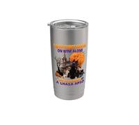 Witch On Wine She Needs A Lhasa Apso Dog Halloween Costume Bicchiere termico in acciaio inox doppia parete