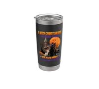 Witch On Wine She Needs A Lhasa Apso Dog Halloween Costume Bicchiere termico in acciaio inox doppia parete