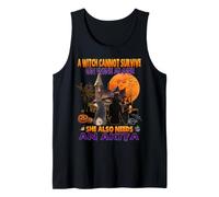 Witch On Wine She Needs An Akita Dog Halloween Costume Canotta