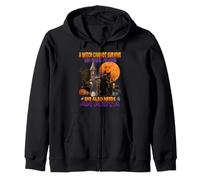 Witch On Wine She Needs An Akita Dog Halloween Costume Felpa con Cappuccio