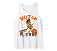 Witch Please Funny Halloween Melanina Donne Nere Pelle Marrone Canotta