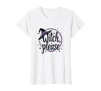 Witch Please: Grafica Magica di Halloween, Maglietta, Donna, Bianco, XL