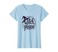 Witch Please: Grafica Magica di Halloween, Maglietta, Donna, Celeste, L