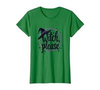Witch Please: Grafica Magica di Halloween, Maglietta, Donna, Verde Mela, S